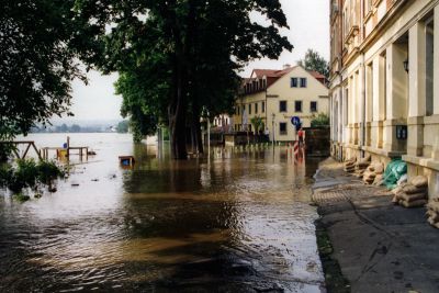 Hochwasser August 2002, Böcklinstraße
