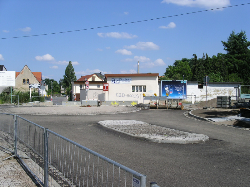 Neubau Kreisverkehr im Jahr 2004 (© F. Philipp)