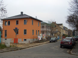 Neubau 2 Einfamilienhäuser Kaditzer, Ecke Rethelstraße (Foto: F. Philipp)