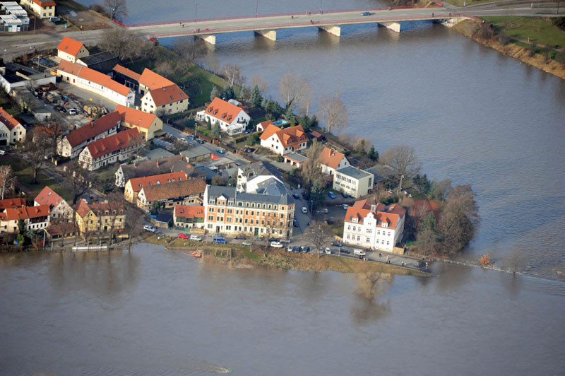 Hochwasser am 16.01.11 - Foto: www.dresden-luftfoto.de