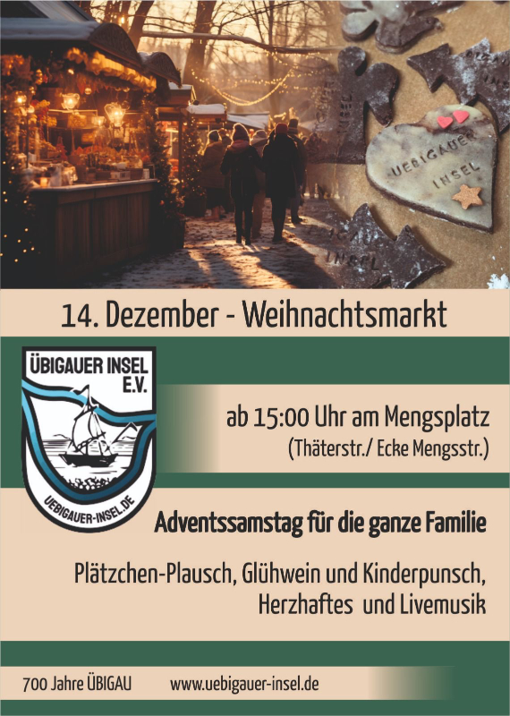 Plakat Weihnachtsmarkt (Quelle: Übigauer Insel e.V.)