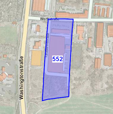 Lage Erschließungsplan Nr. 552 Werftstraße