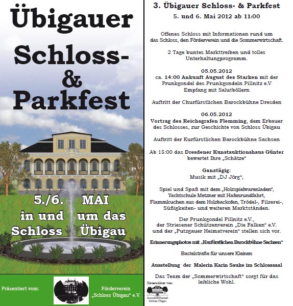 Flyer Schloss- und Parkfest 2012