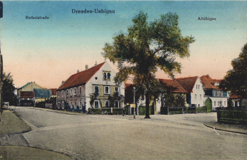Postkarte von 1910 - Altübigau/Rethelstraße