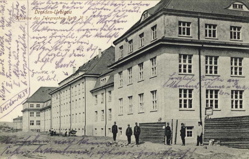 Kaserne des Telegraphen-Battallions Nr. 7 (Feldpostkarte 1916)
