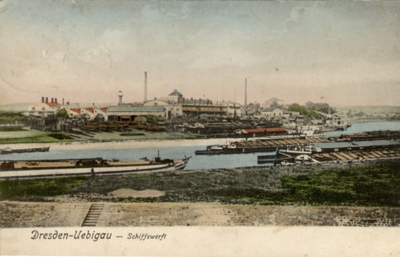 Schiffswerft Übigau (Archiv: Lowke, Postkarte 1916)