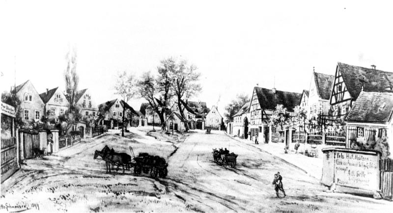 Dorf Mickten gegen Trachau (1899) Aquarell