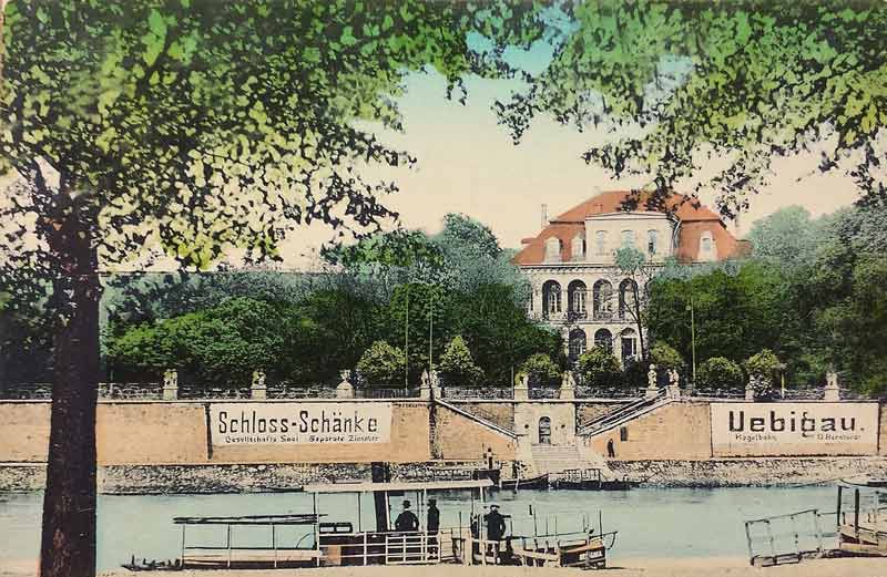 AK Schloss Übigau mit Fähre (1910)